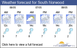 Weather forecast for South Norwood